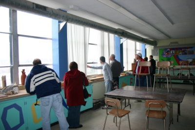 Checking out the view from the art classroom