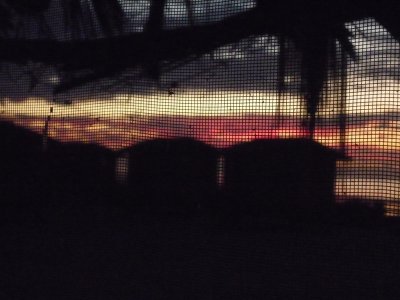 Sunset through the main palapa screen