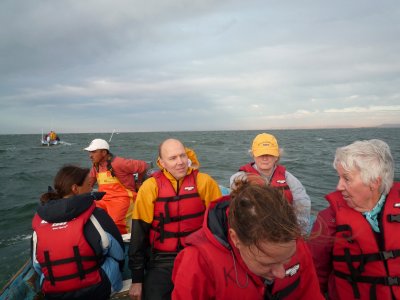 The crew in the observation boat