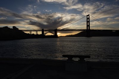 San Francisco - sunset behind the Golden Gate - tramonto alle spalle del Golden Gate