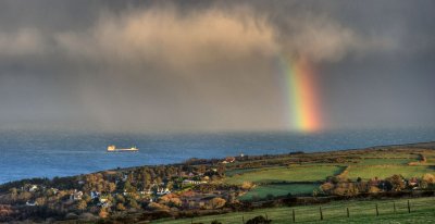 Rainbow over Laxey Bay
