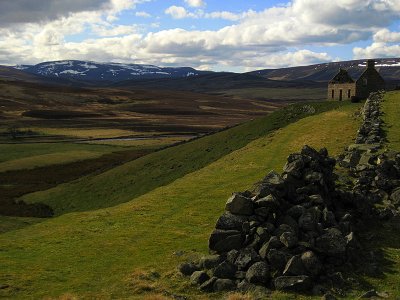 Ruin Overlooking River Gairn