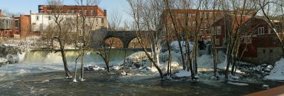 This is from the middle of Middlebury Vermont on a small brige that spans the Otter creek.