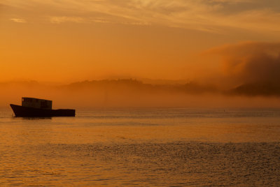 Knysna sunset in fog