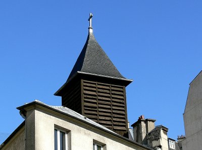 Old church overlooking Bd Richard Lenoir market