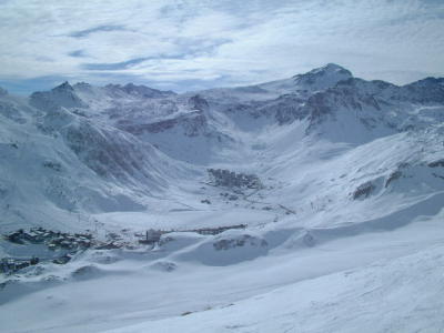 Tignes seen from L'Alpage (2,438m) - Feb 2006