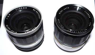 two 28mm f2.8 lenses