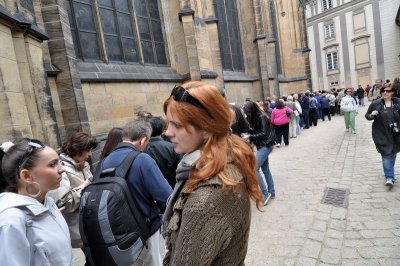 In line for the cathedral