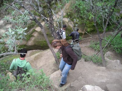 Hiking down into Hell's Gate Gorge.