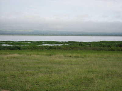 Lake Albert - the far shore is the Democratic Republic of the Congo.