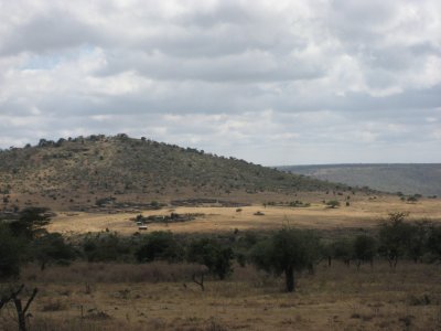 Masaii villages in the distance.