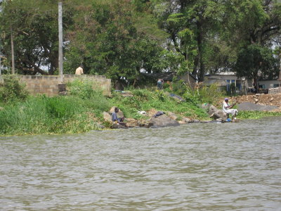 Men fishing for dinner along the Lake Victoria Coast.