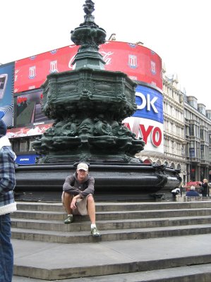 Trafalgar Square, during my layover in London.