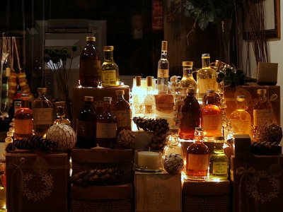 vidriera festiva