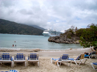 View of our Ship from the Beach