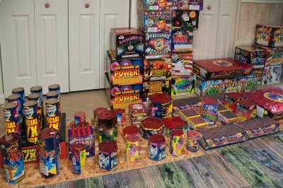 Just a portion of the $6000 Pyro Stash