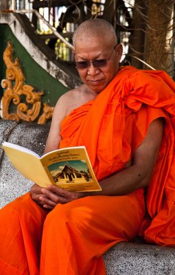 Monk in Vientiane studying