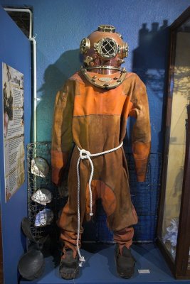 Old pearl diving suit from the 50s