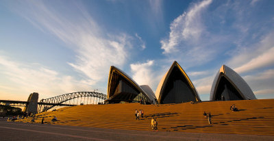 Opera House and cloudscape at sunset