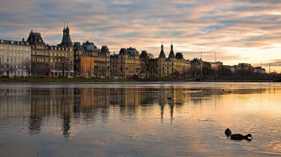 Lake Peblinge & Storvet sunset reflection