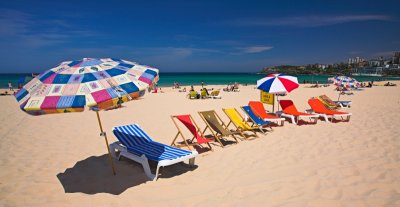 Bondi Beach - chairs and umbrellas