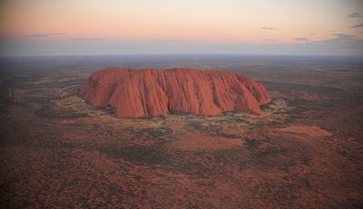 Uluru from above at dusk