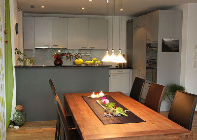 dining room with kitchen