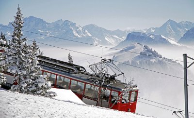 train to winter paradies mount Rigi