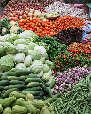 colourful vegetables, Phousi Market