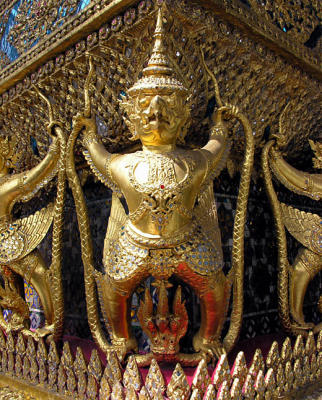Closeup of the Garuda on the outer walls of the Temple of the Emerald Buddha