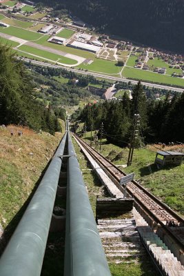 Intake pipelines to the Ambri Piotta hydroelectric plant.