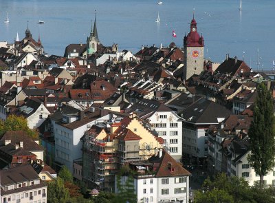 Bird's view of Lucerne old town