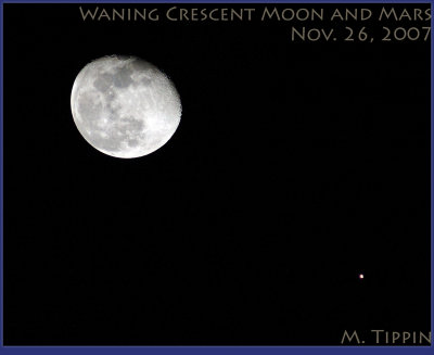 Waning Crescent Moon passes near Mars