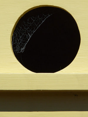 Webs In Yellow Birdhouse