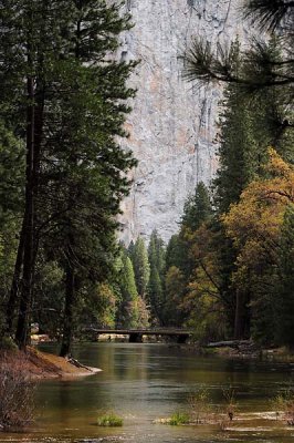 Merced River and Rock Wall