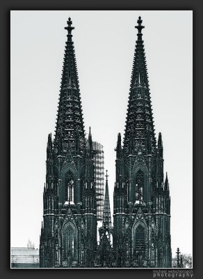 Towers of Cologne Cathedral with Snow