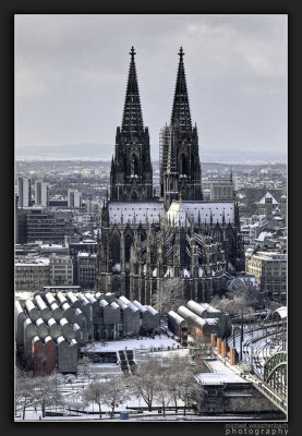 Cologne covered with snow