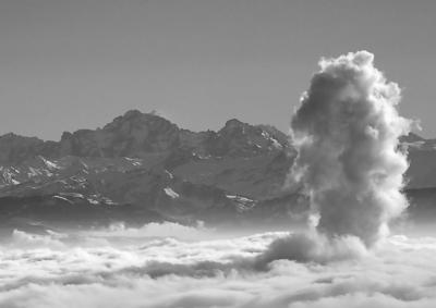 Interesting Cloud Formation in Front of the Swiss Alps