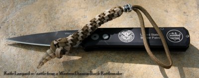 Knife Lanyard with Rattle Snake Rattle end