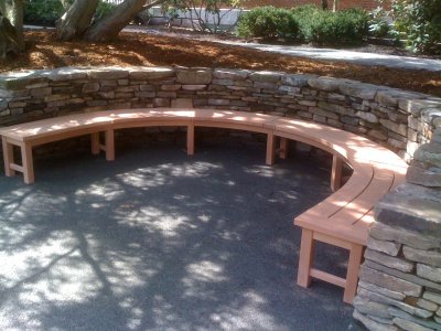 Curved Bench for Harvard /Radcliffe Univesity