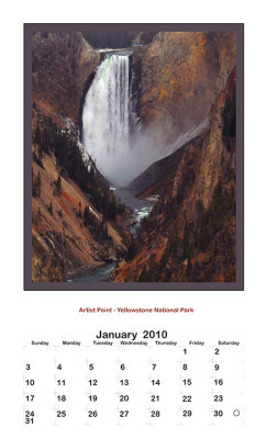 2010 Portrait Calendar - Yellowstone Country - January