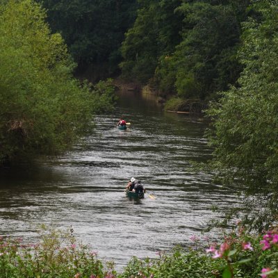 canoing on the Wye at Kerne Bridge