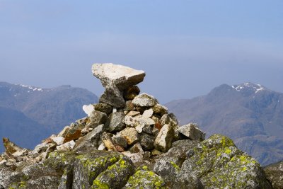 top of a Crinkle with Scafell Pike (left) and Great End behind
