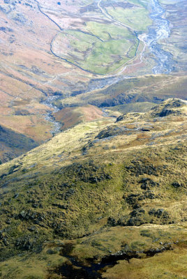 Mickelden beck from Crinckle Crags with Great Knott forground right
