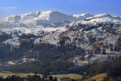 Grasmere foreground with Coniston fells on horizon