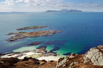 from Smirisary Hill towards Eigg and Rum behind it
