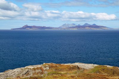 Eigg with Rum behind; characteristic view from much of peninsula