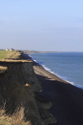 the cliffs seem to face north - looking west towards Blakeney