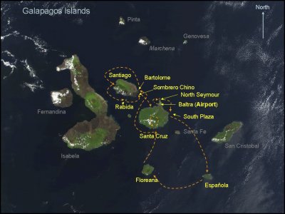 Galapagos Satellite Map