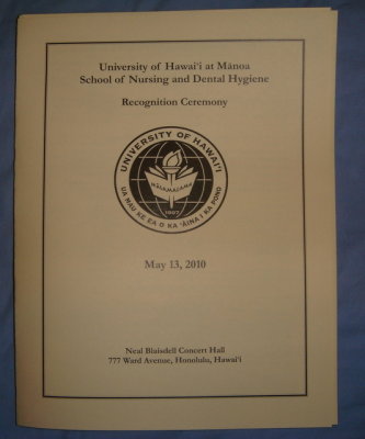 Graduation School of Nursing Recognition Ceremony May 13, 2010